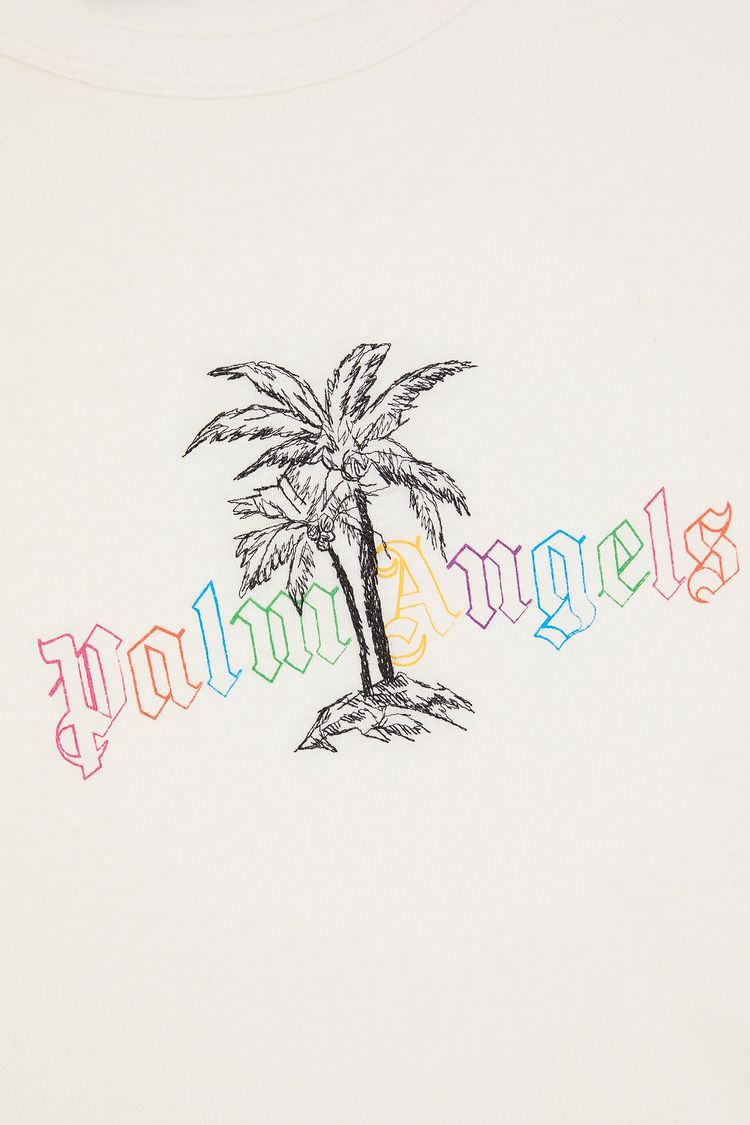 Palm Angels Printed Cotton & Linen Blend Tee