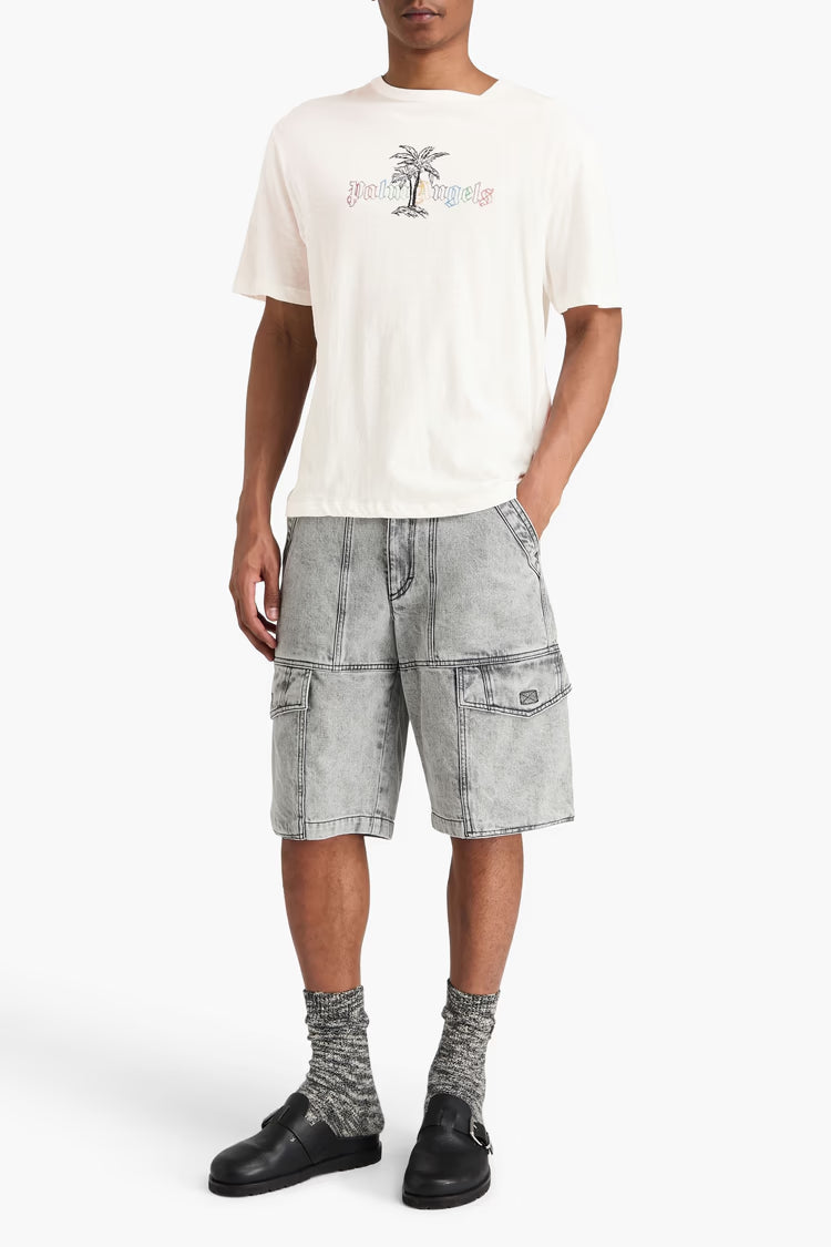 Palm Angels Printed Cotton & Linen Blend Tee