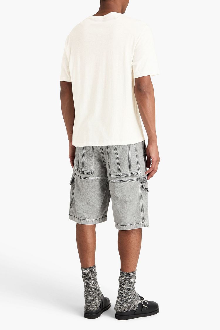 Palm Angels Printed Cotton & Linen Blend Tee